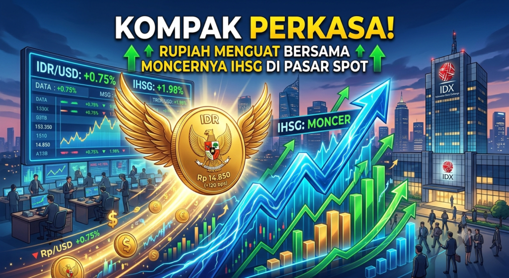 Kompak Perkasa! Rupiah Menguat Bersama Moncernya IHSG di Pasar Spot