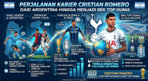 Perjalanan Karier Cristian Romero dari Argentina hingga Menjadi Bek Top Dunia