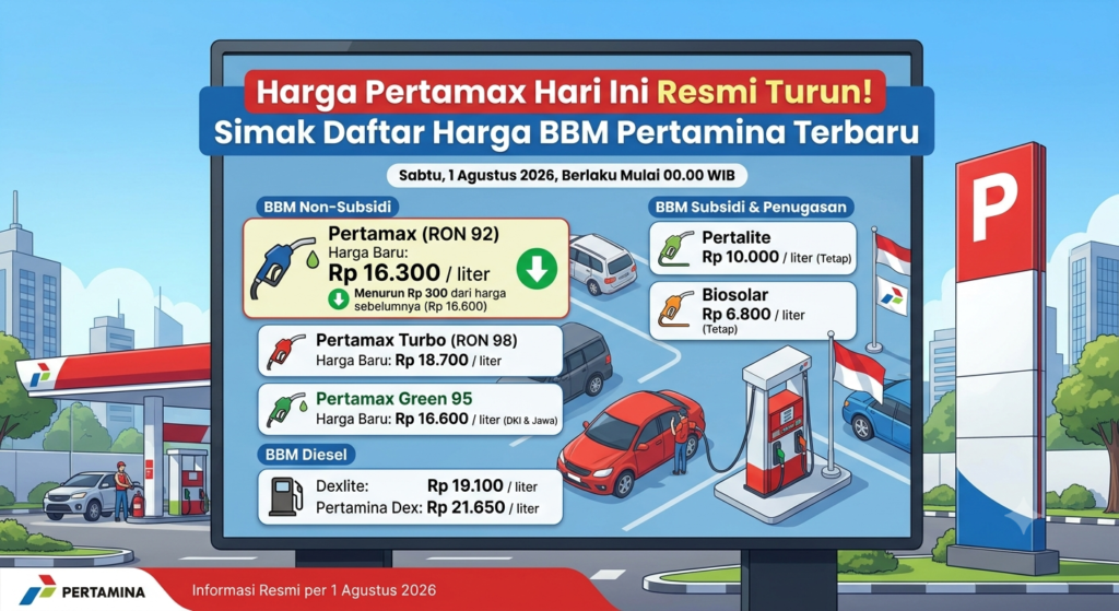 Harga Pertamax Hari Ini Resmi Turun! Simak Daftar Harga BBM Pertamina Terbaru