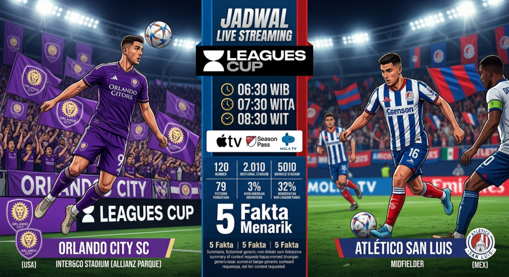 Jadwal Live Streaming Orlando City vs Atlético San Luis di Leagues Cup