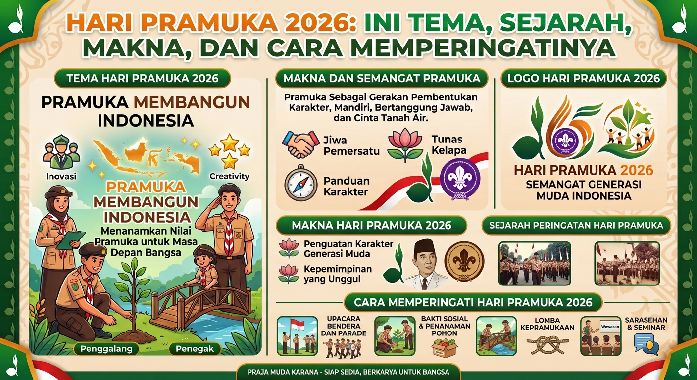 Hari Pramuka 2026: Ini Tema, Sejarah, Makna, dan Cara Memperingatinya