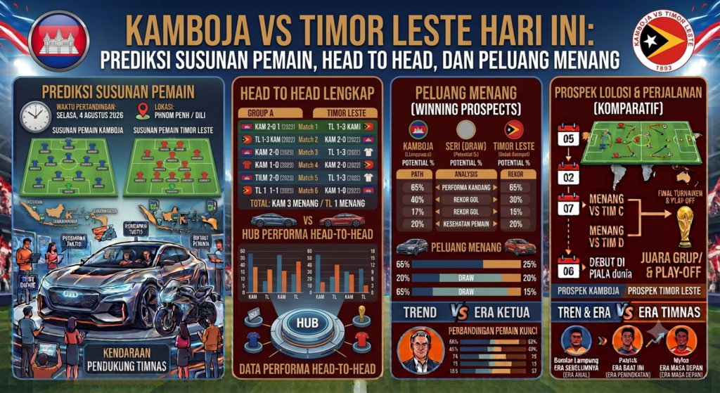 Kamboja vs Timor Leste Hari Ini: Prediksi Susunan Pemain, Head to Head, dan Peluang Menang