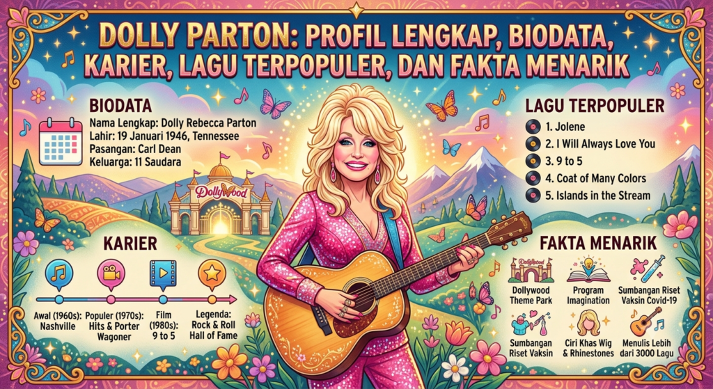 Dolly Parton: Profil Lengkap, Biodata, Karier, Lagu Terpopuler, dan Fakta Menarik