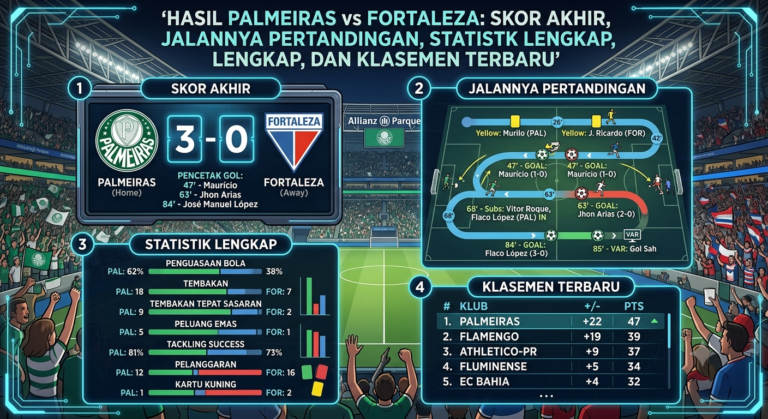 Hasil Palmeiras vs Fortaleza: Skor Akhir, Jalannya Pertandingan, Statistik Lengkap, dan Klasemen Terbaru