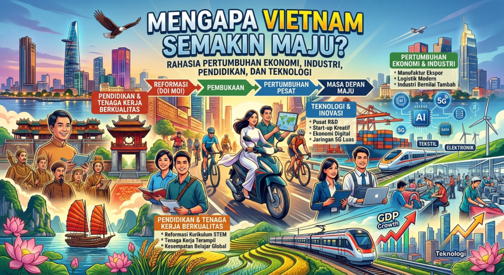 Mengapa Vietnam Semakin Maju? Rahasia Pertumbuhan Ekonomi, Industri, Pendidikan, dan Teknologi