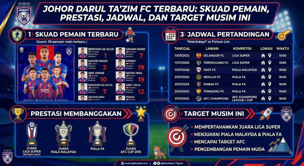 Johor Darul Ta'zim FC Terbaru: Skuad Pemain, Prestasi, Jadwal, dan Target Musim Ini