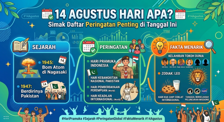 14 Agustus Hari Apa? Simak Daftar Peringatan Penting di Tanggal Ini