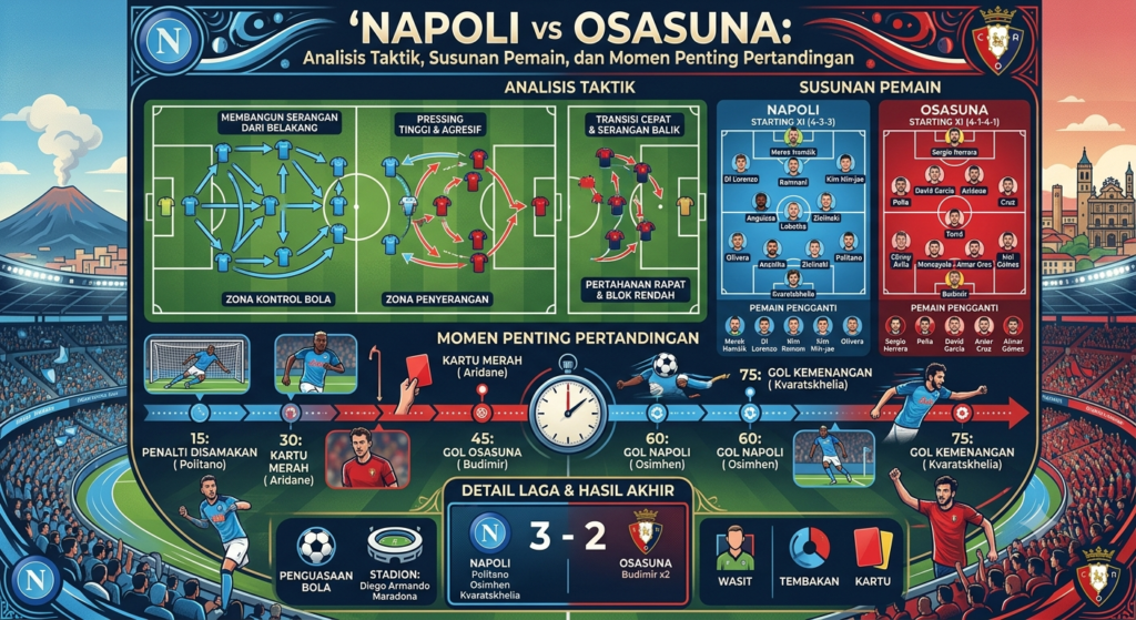 Napoli vs Osasuna: Analisis Taktik, Susunan Pemain, dan Momen Penting Pertandingan