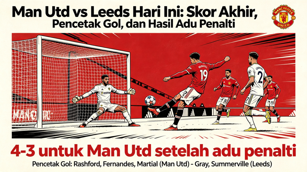 Man Utd vs Leeds Hari Ini: Skor Akhir, Pencetak Gol, dan Hasil Adu Penalti