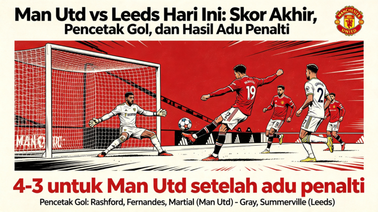Man Utd vs Leeds Hari Ini: Skor Akhir, Pencetak Gol, dan Hasil Adu Penalti