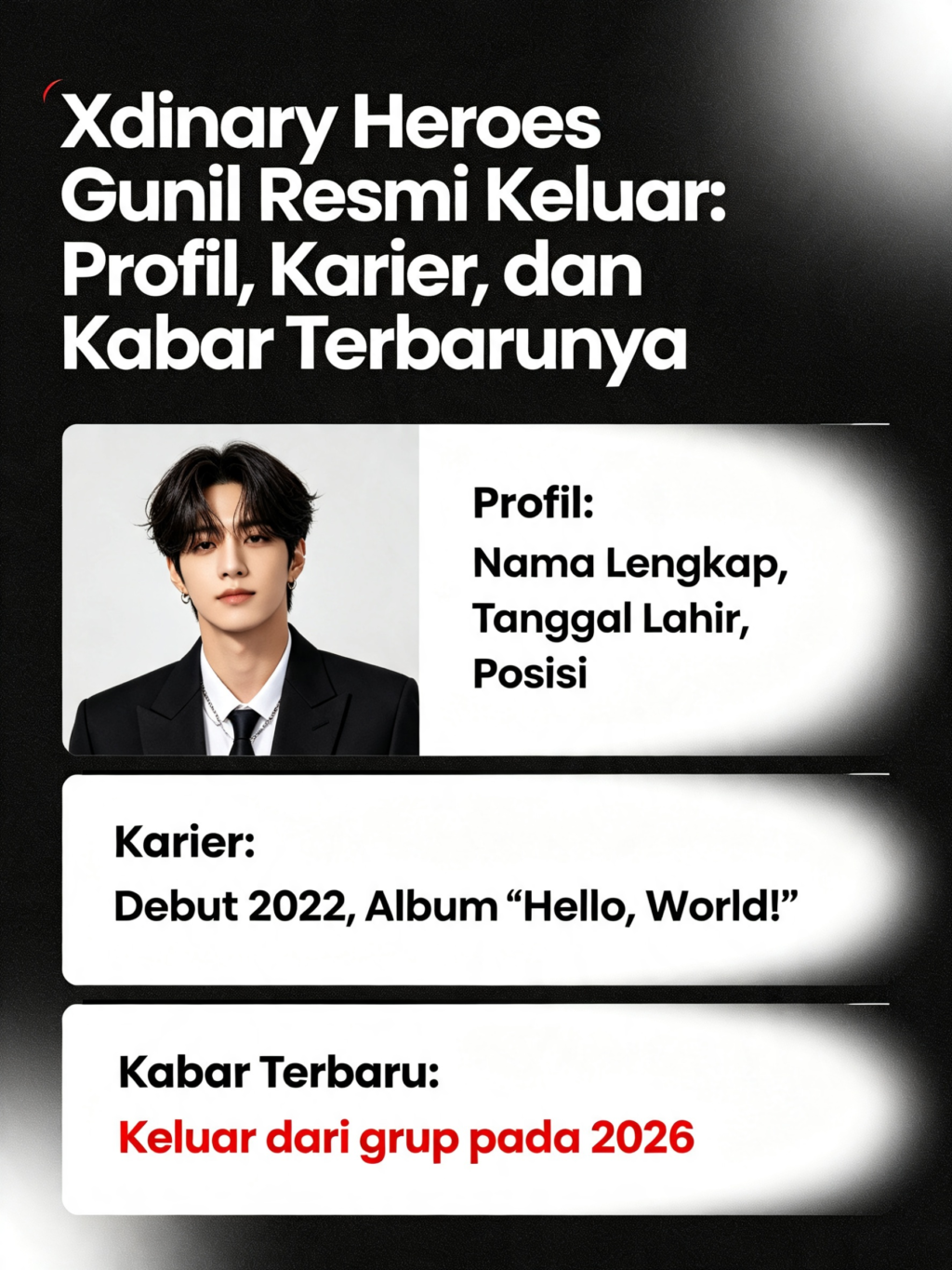 Xdinary Heroes Gunil Resmi Keluar: Profil, Karier, dan Kabar Terbarunya