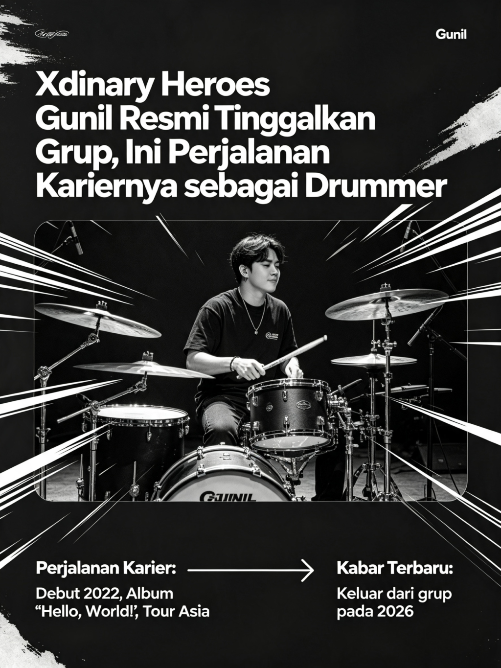 Xdinary Heroes Gunil Resmi Tinggalkan Grup, Ini Perjalanan Kariernya sebagai Drummer