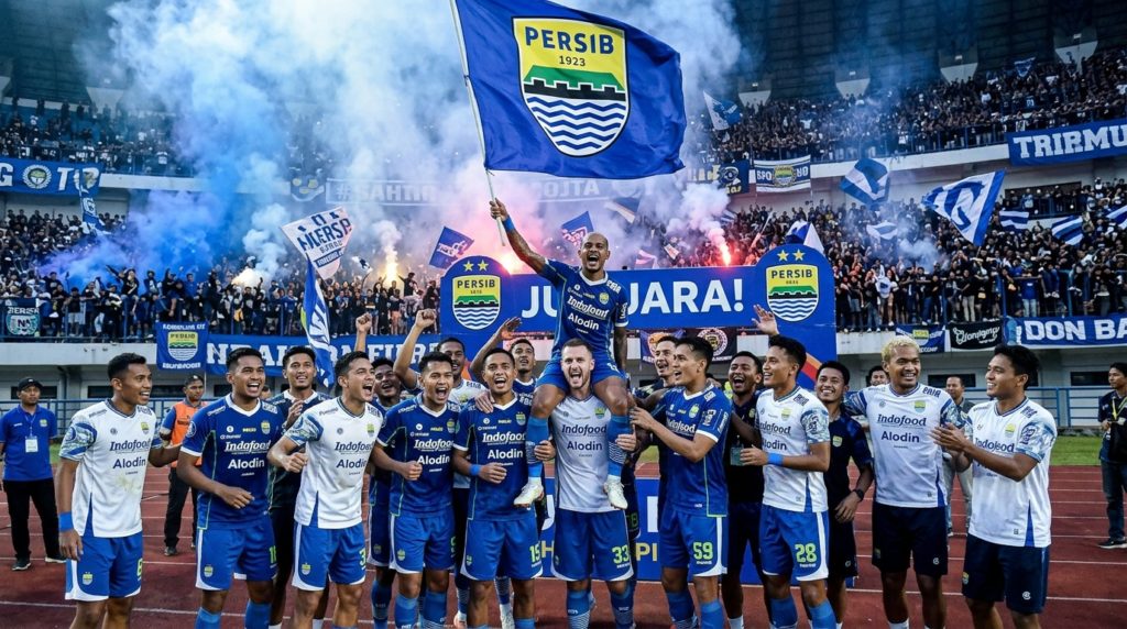Persib Bandung: Sejarah, Prestasi, Skuad, dan Perjalanan di Liga Indonesia. buatkan gambar