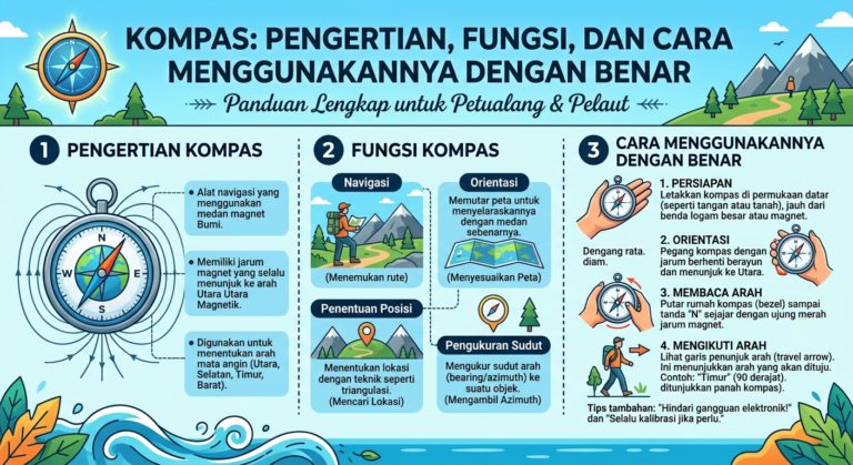 Kompas: Pengertian, Fungsi, dan Cara Menggunakannya dengan Benar