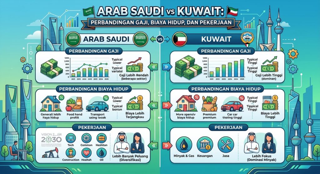 Arab Saudi vs Kuwait: Perbandingan Gaji, Biaya Hidup, dan Pekerjaan