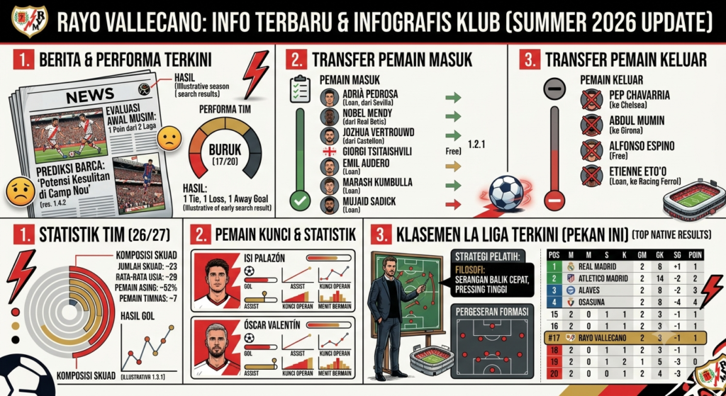 Rayo Vallecano Terbaru: Berita, Transfer Pemain, Klasemen, Statistik, dan Performa Klub