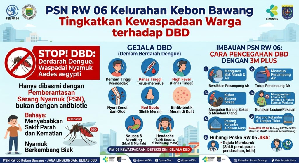 PSN RW 06 Kelurahan Kebon Bawang Tingkatkan Kewaspadaan Warga terhadap DBD