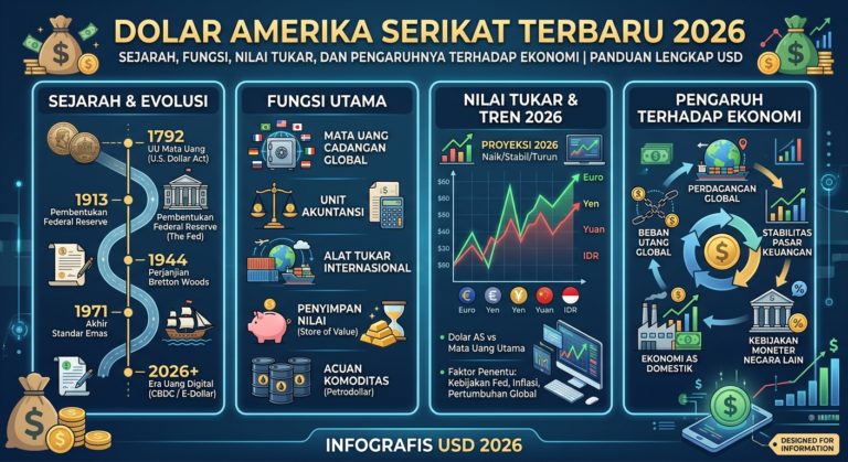 Dolar Amerika Serikat Terbaru 2026: Sejarah, Fungsi, Nilai Tukar, dan Pengaruhnya terhadap Ekonomi