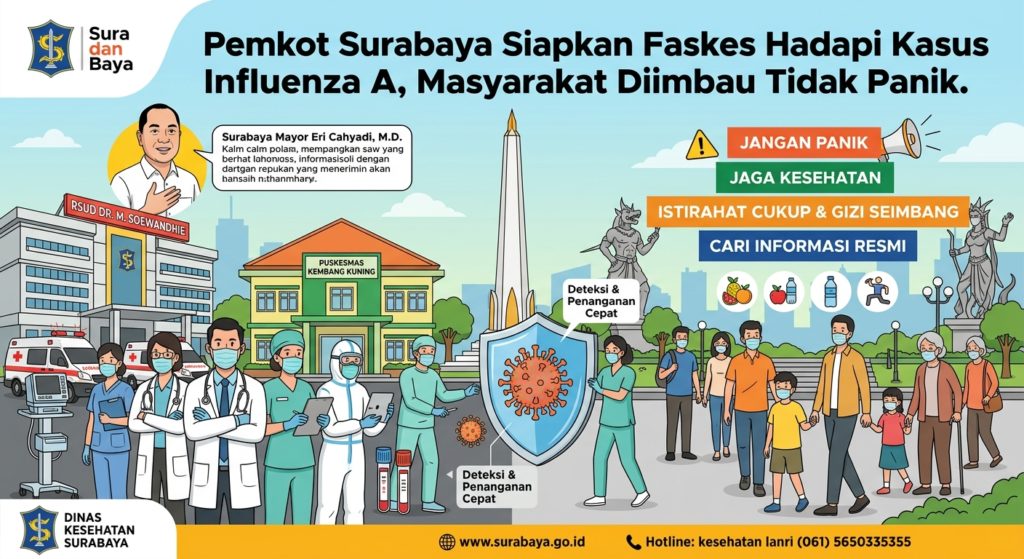 Pemkot Surabaya Siapkan Faskes Hadapi Kasus Influenza A, Masyarakat Diimbau Tidak Panik