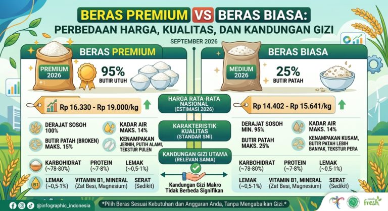 Beras Premium vs Beras Biasa: Perbedaan Harga, Kualitas, dan Kandungan Gizi