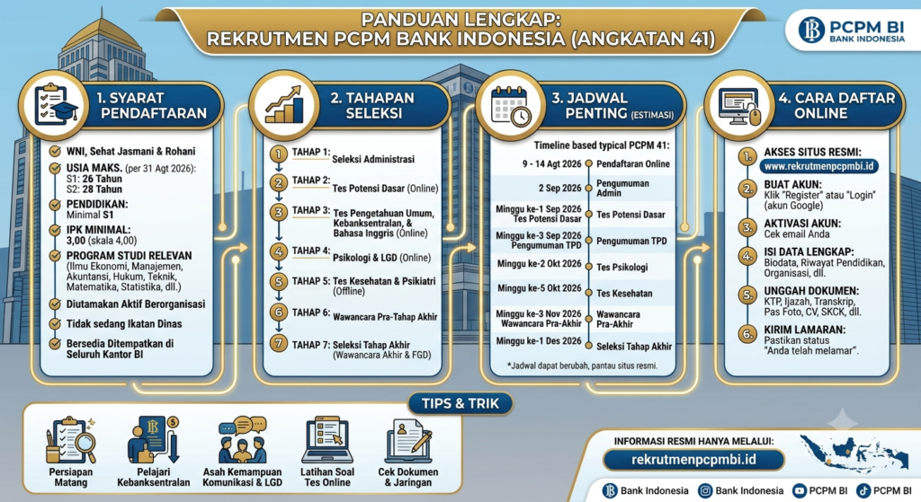 PCPM BI Terbaru: Syarat, Jadwal, Tahapan Seleksi, dan Cara Daftar