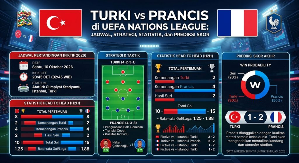 Turki vs Prancis di UEFA Nations League: Jadwal, Strategi, Statistik, dan Prediksi Skor