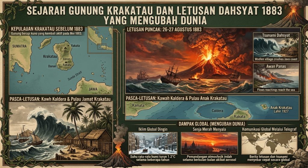 Sejarah Gunung Krakatau dan Letusan Dahsyat 1883 yang Mengubah Dunia