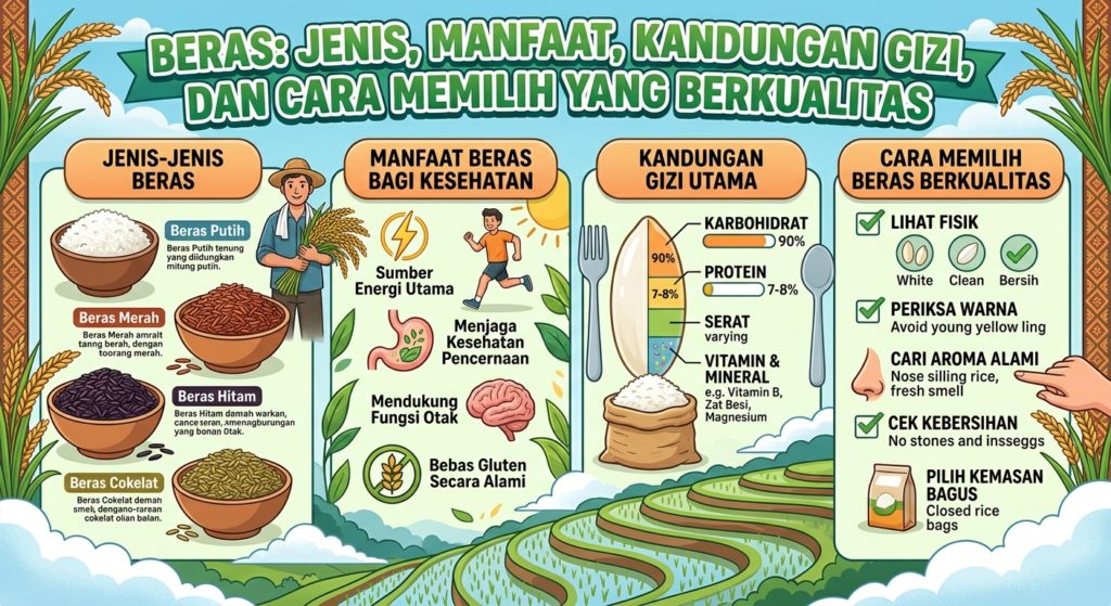 Beras: Jenis, Manfaat, Kandungan Gizi, dan Cara Memilih yang Berkualitas