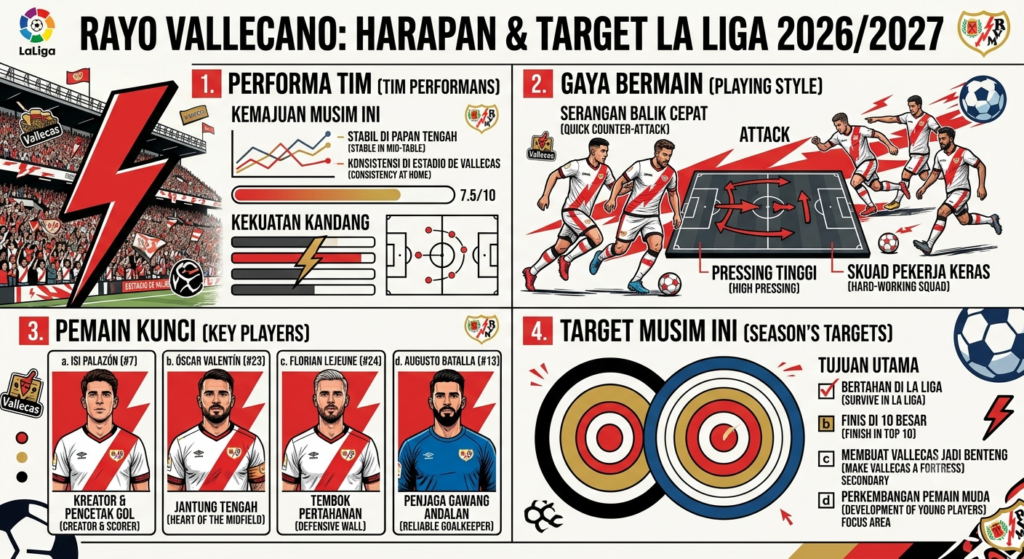 Rayo Vallecano di La Liga: Performa, Kekuatan Skuad, Pemain Kunci, dan Target Musim Ini