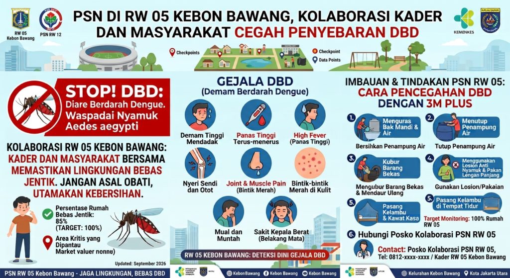 PSN di RW 05 Kebon Bawang, Kolaborasi Kader dan Masyarakat Cegah Penyebaran DBD