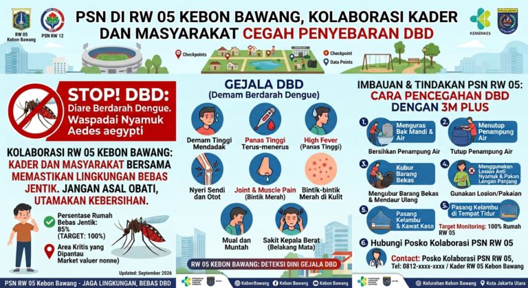 PSN di RW 05 Kebon Bawang, Kolaborasi Kader dan Masyarakat Cegah Penyebaran DBD