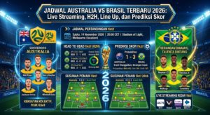 Jadwal Australia vs Brasil Terbaru 2026: Live Streaming, H2H, Line Up, dan Prediksi Skor