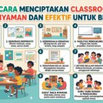 10 Cara Menciptakan Classroom yang Nyaman dan Efektif untuk Belajar, buatkan saya gambar dengan judul tersebut