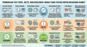 Perbedaan Tes TOEFL, IELTS, dan Duolingo: Mana yang Cocok untuk Beasiswa Kamu?