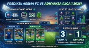 Prediksi Arema FC vs Adhyaksa 2026: Peluang Menang, Pemain Kunci, Head to Head, dan Prediksi Skor