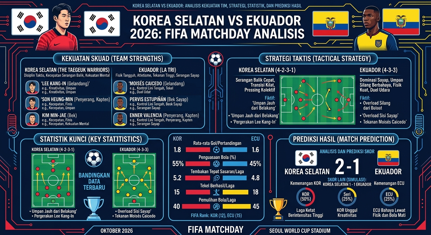 Korea Selatan vs Ekuador: Analisis Kekuatan Tim, Strategi, Statistik, dan Prediksi Hasil