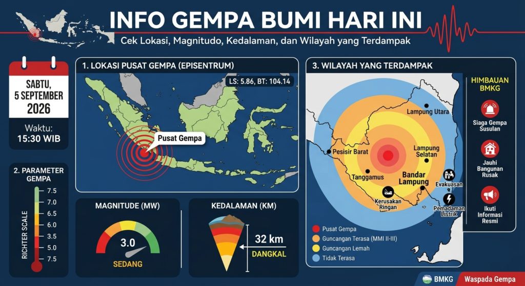 Gempa Bumi Hari Ini: Cek Lokasi, Magnitudo, Kedalaman, dan Wilayah yang Terdampak