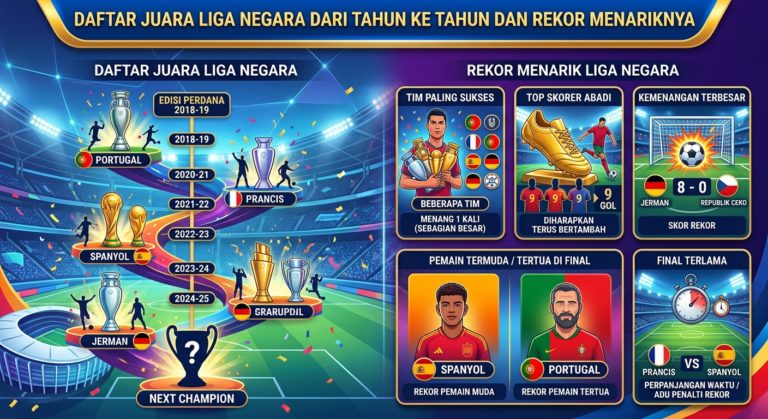Daftar Juara Liga Negara dari Tahun ke Tahun dan Rekor Menariknya