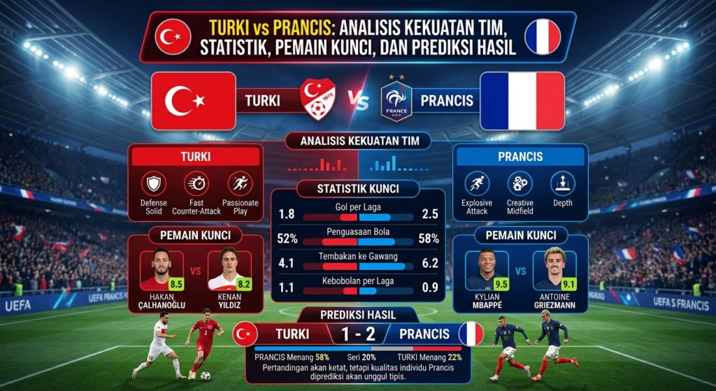 Turki vs Prancis: Analisis Kekuatan Tim, Statistik, Pemain Kunci, dan Prediksi Hasil