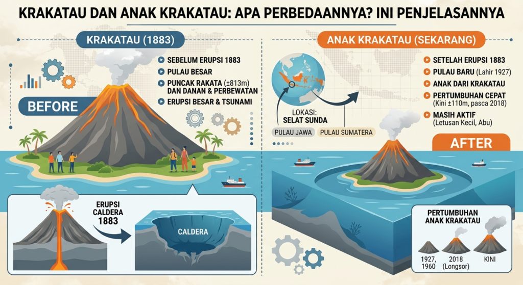 Krakatau dan Anak Krakatau: Apa Perbedaannya? Ini Penjelasannya