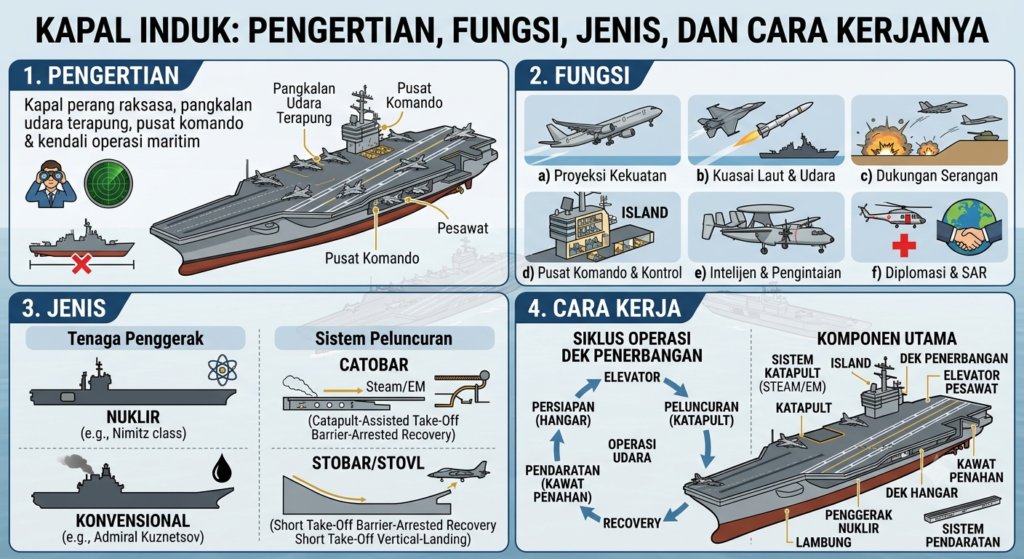 Kapal Induk: Pengertian, Fungsi, Jenis, dan Cara Kerjanya