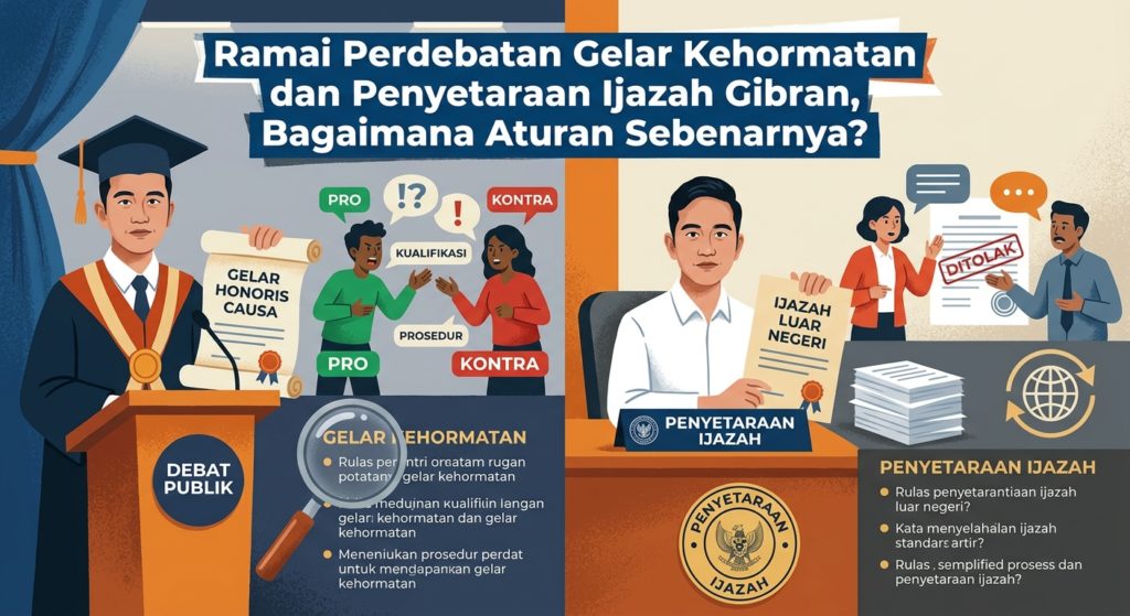Ramai Perdebatan Gelar Kehormatan dan Penyetaraan Ijazah Gibran, Bagaimana Aturan Sebenarnya?