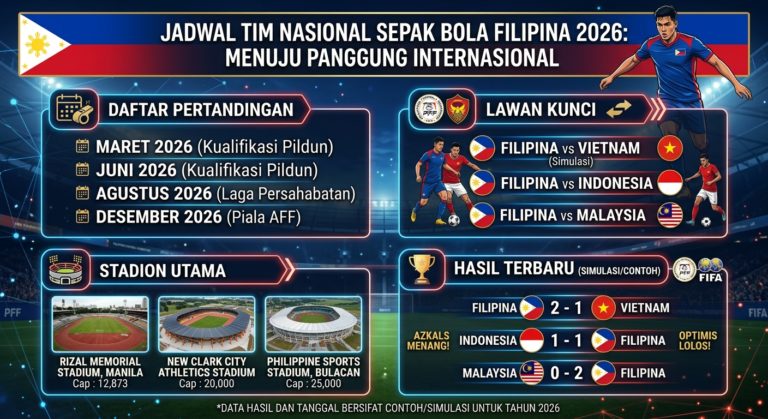 Jadwal Tim Nasional Sepak Bola Filipina 2026: Daftar Pertandingan, Lawan, Stadion, dan Hasil