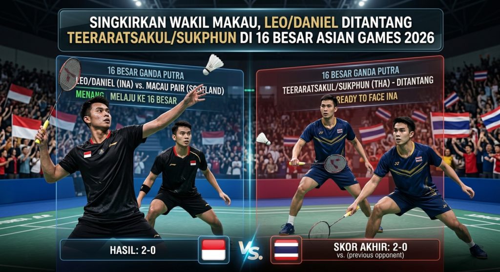 Singkirkan Wakil Makau, Leo/Daniel Ditantang Teeraratsakul/Sukphun di 16 Besar Asian Games 2026