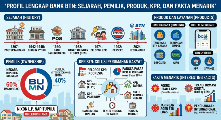 Profil Bank BTN Lengkap: Sejarah, Pemilik, Produk, KPR, dan Fakta Menarik