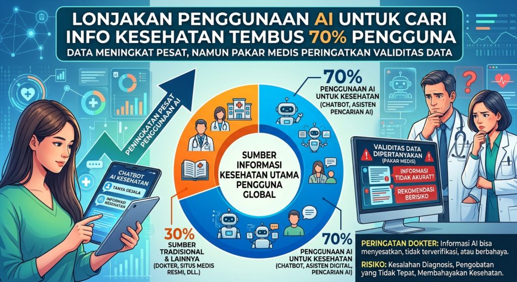 Lonjakan Penggunaan AI untuk Cari Info Kesehatan Tembus 70% Pengguna, Namun Validitas Data Masih Dipertanyakan oleh Pakar Medis