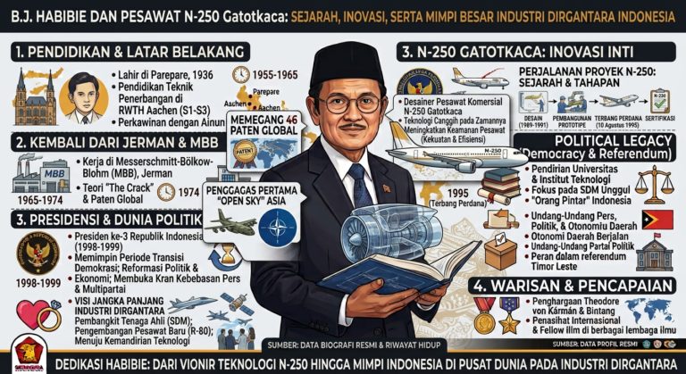B.J. Habibie dan Pesawat N-250: Sejarah, Inovasi, serta Mimpi Besar Industri Dirgantara Indonesia