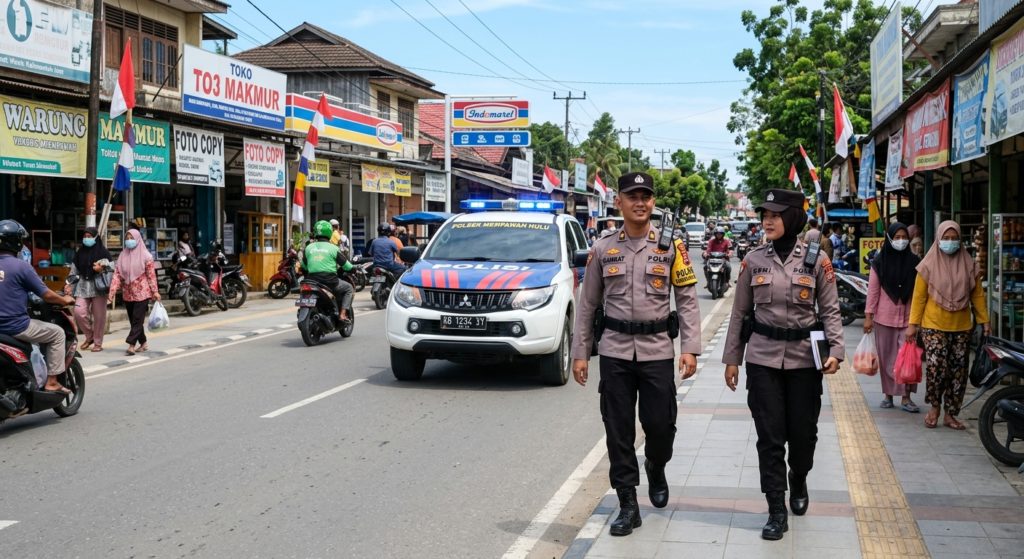 Patroli Siang Hari Polsek Mempawah Hulu Tingkatkan Ketegangan, Upaya Cegah Gangguan Kamtibmas Membuat Warga Resah namun Tetap Tenang