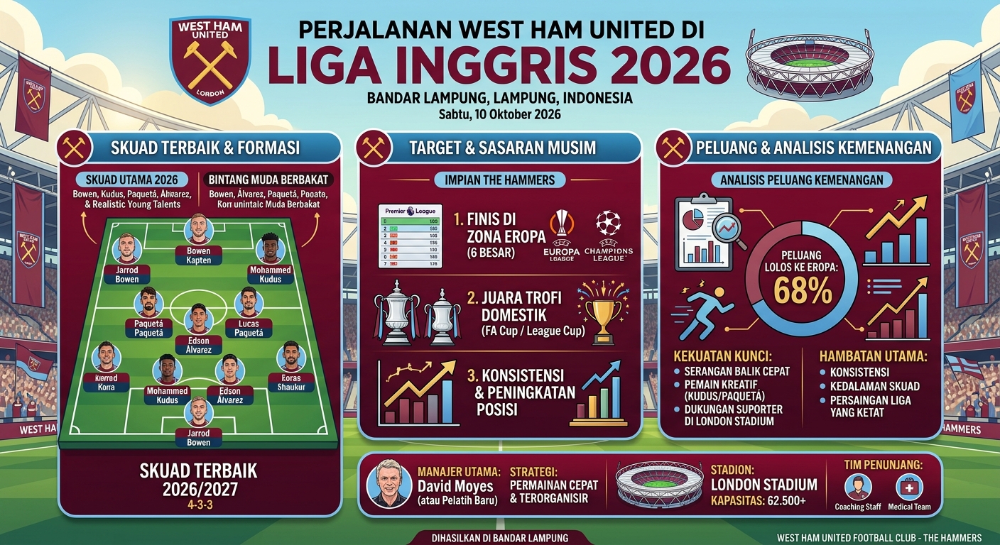 Perjalanan West Ham United di Liga Inggris 2026: Skuad, Target, dan Peluang Meraih Kemenangan