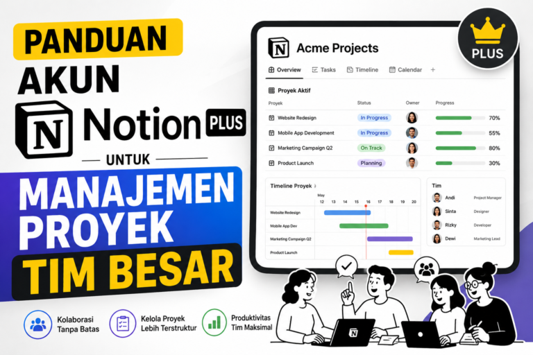 Panduan Akun Notion Plus untuk Manajemen Proyek Tim Besar